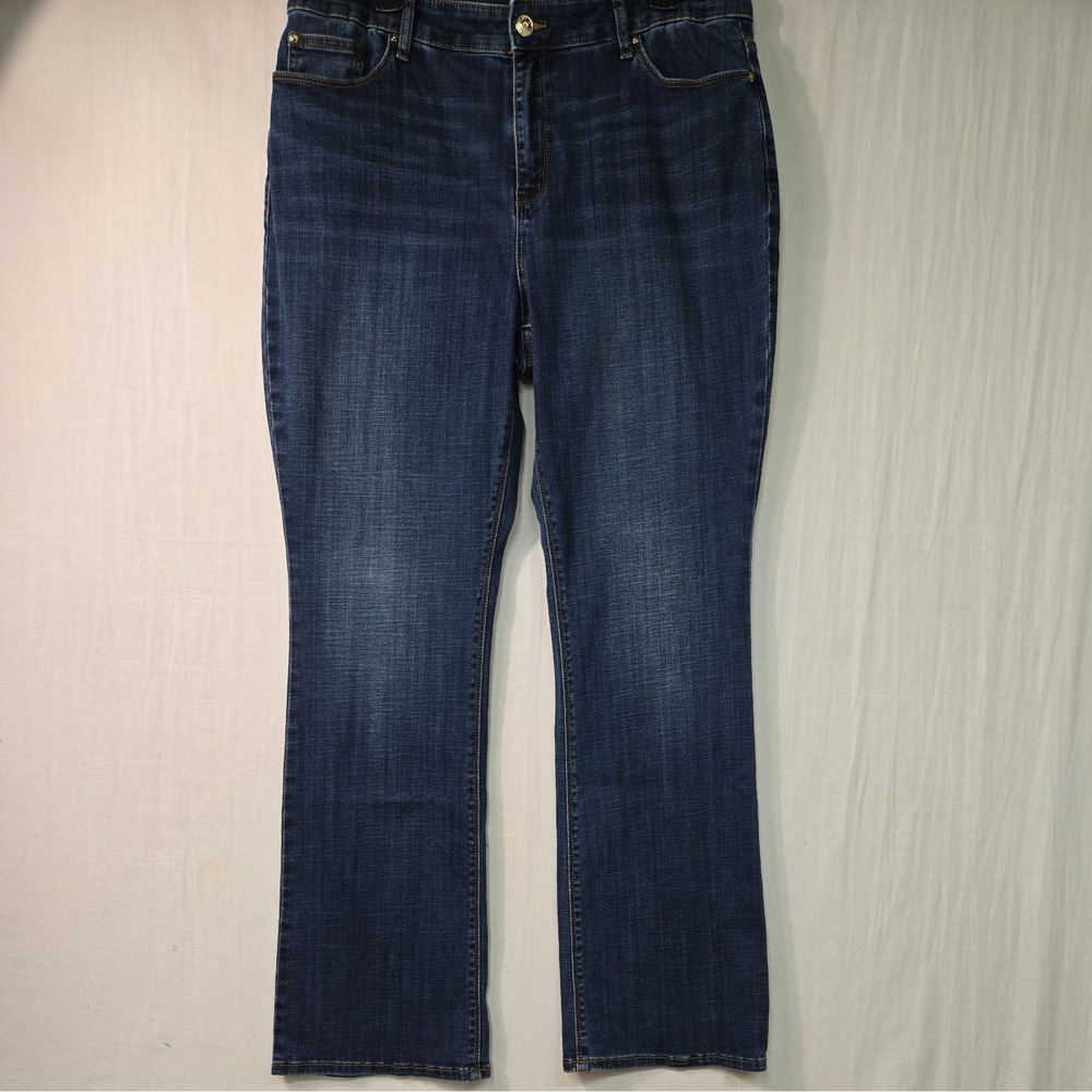 Chico's Women's 2.5R (14R) Bootcut Jeans Dark Wash Stretch Denim